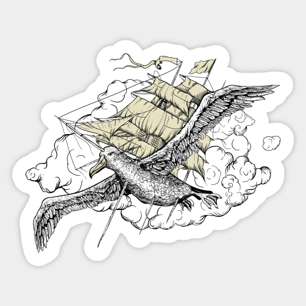 wandering Albatross Sticker by Gopasha ART